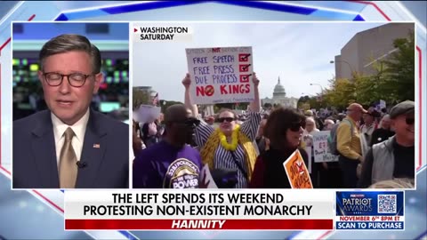 Speaker Johnson torches the “No Kings” rallies, calling it a ‘Hate America’ event