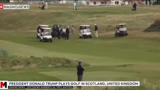President Donald J. Trump playing golf in Scotland