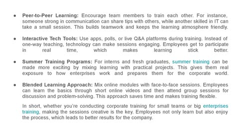 8 Innovative Ideas for Corporate Training Sessions