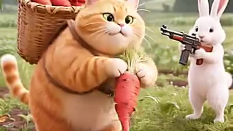 When Your Boss Is a Bunny with a Gun! 😂🐇*
