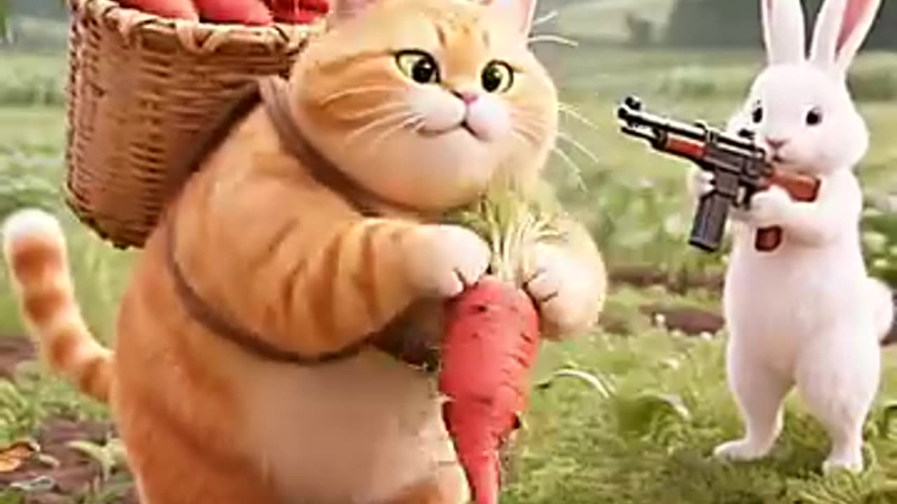 When Your Boss Is a Bunny with a Gun! 😂🐇*