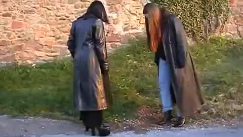 Goth Girls Crush Food Under High Heel Boots