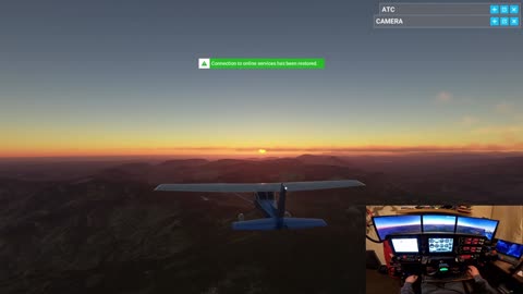 🌄 Stunning Sundown Over Mountains | Virtual Cessna 152 Outside View Magic | MSFS 2020