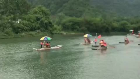 The scenic tourist destination of Guilin's mountains and waters