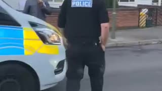 This is Anerley Road, Bromley in Kent where a man shows total disrespect to the police.
