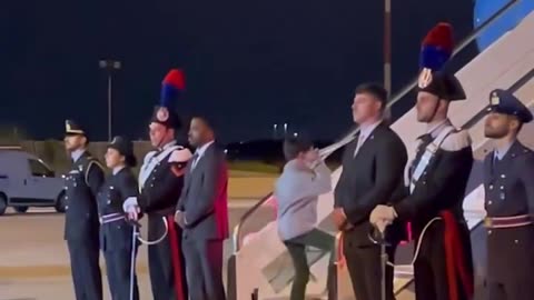 Vice President Vance departs Italy after a historic trip while his son plays with Swords