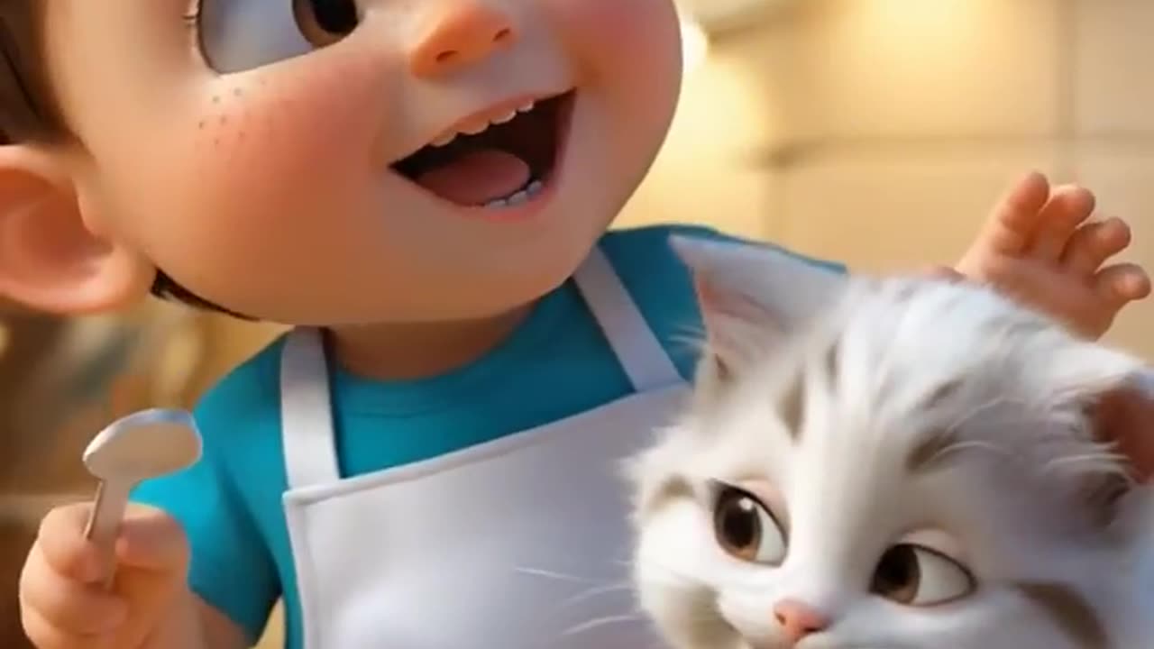 Baby and Kitten React to Hilarious Fart! 😂