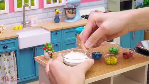 🍓 So Fresh Miniature Kitkat Strawberry Pudding Recipe ASMR Cooking Mini Food_part7