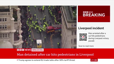 Man arrested after car hits pedestrians at Liverpool FC Premier League title parade