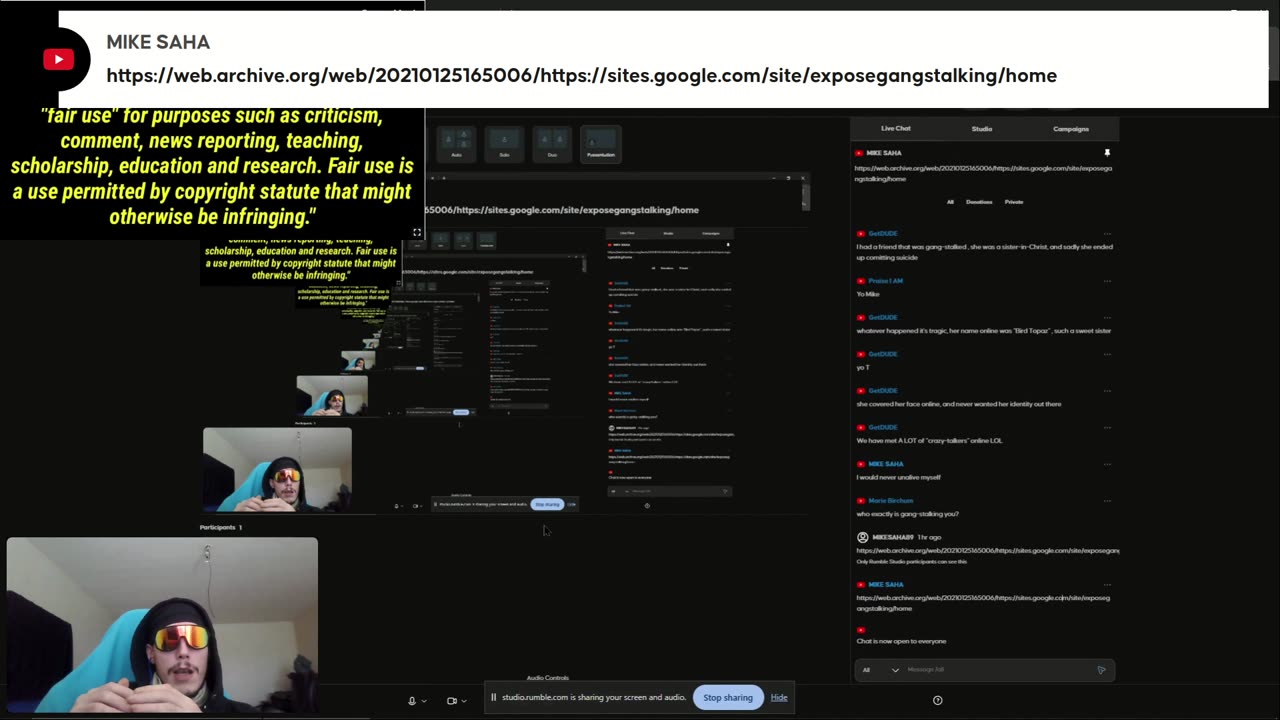 Christian Targeted Individual MIKE SAHA LIVE