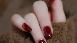Incredible: Crystal cat eye gel polish nail art design with red jelly gel polish