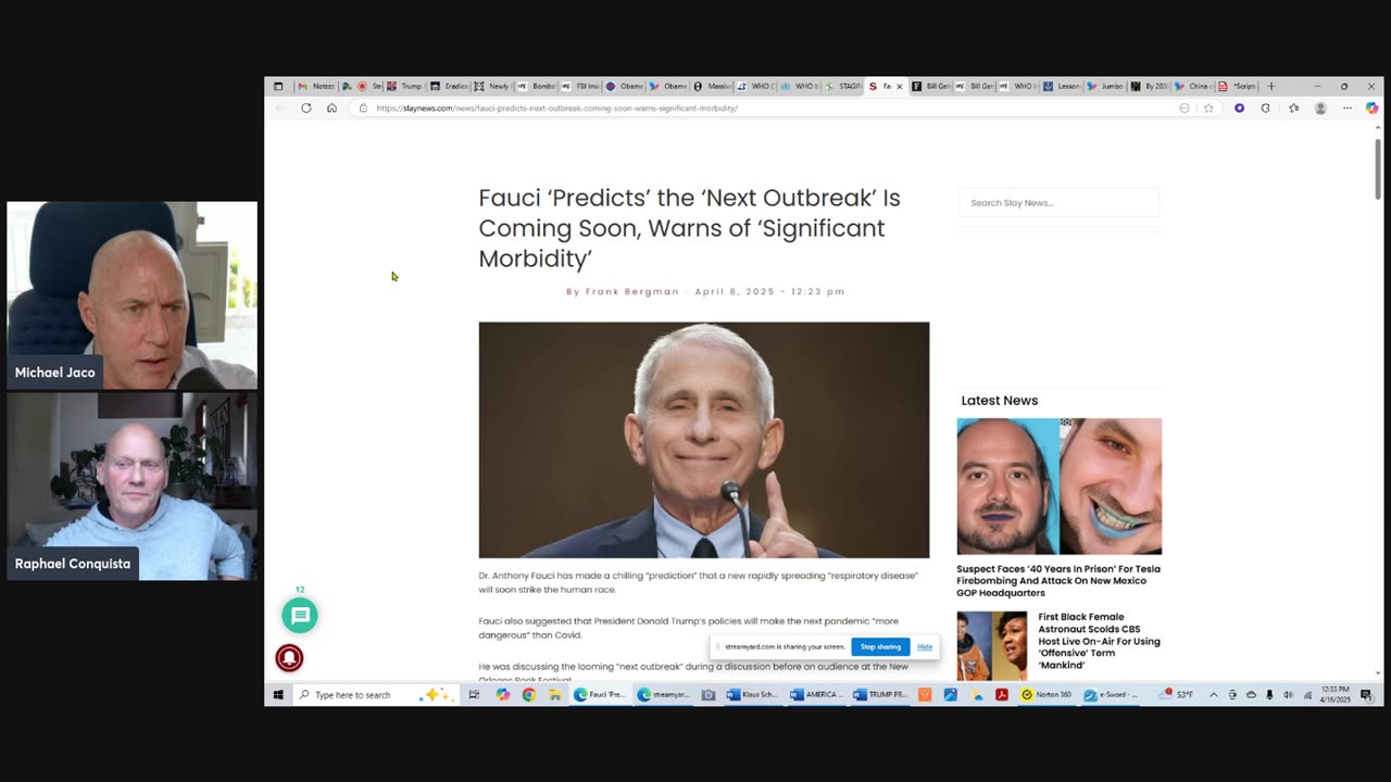 Fauci warns of next big pandemic.