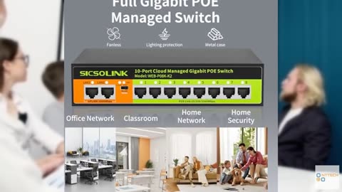 POE Switch, 10 Port Gigabit Switch, Easy Smart Cloud Managed Switch/Ethernet Spl
