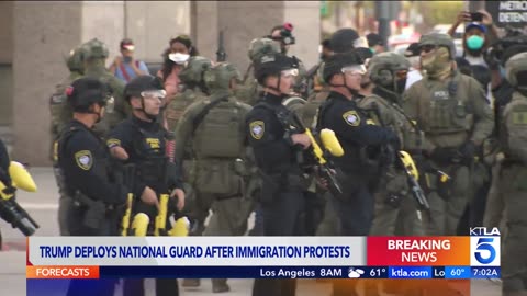 Heavy military presence seen in downtown Los Angeles after days of immigration protests