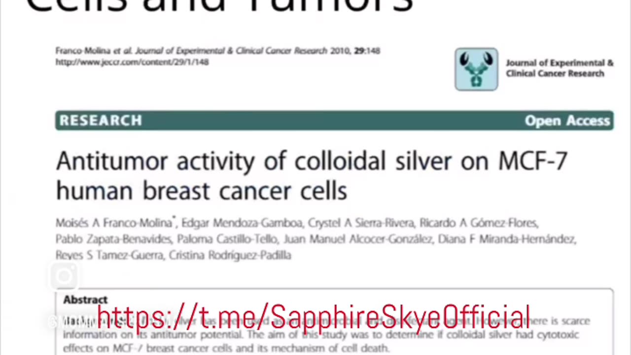 COLLOIDAL SILVER & CANCER