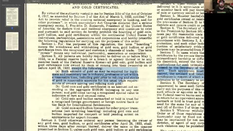 Executive Order 6102. The theft of constitutional money