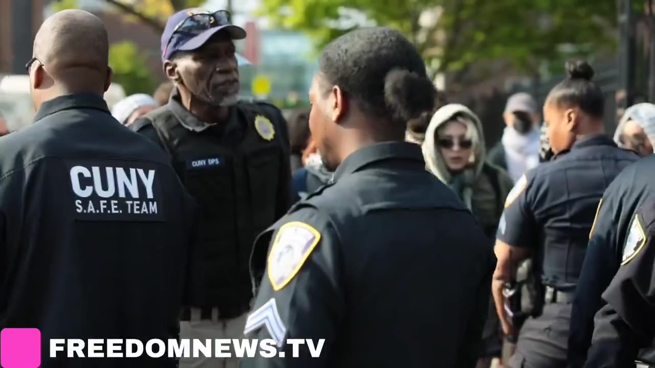Far-left rioters tried to stop police from entering CUNY after setting up encampment for Palestine