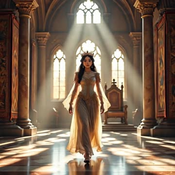 ancient princess walking her castle