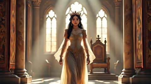ancient princess walking her castle