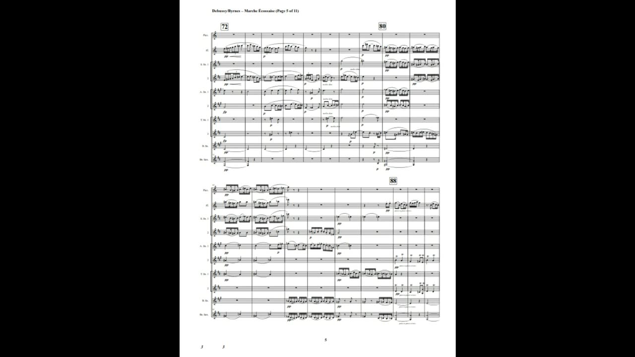 Claude Debussy – Marche Écossaise (Saxophone Octet + Flute & Piccolo)