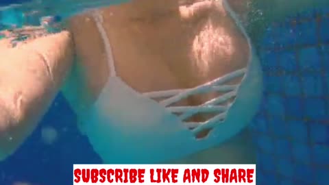 milf swims in two piece bikini