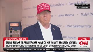 President Trump responds to FBI Raid of Former NSA John Bolton's Home and Office.