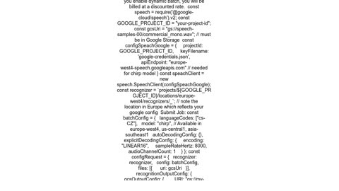 How to setup streamingRecognize Google Cloud Speech To Text V2 in Node.js
