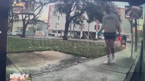 Man caught throwing his dog's poop at a Tesla in St. Petersburg, Florida.