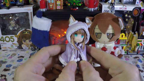 Temu Tuesday "Cute Anime Girl Figurine with Christmas Soybean Powder Cat Ears & Hooded Cloak"