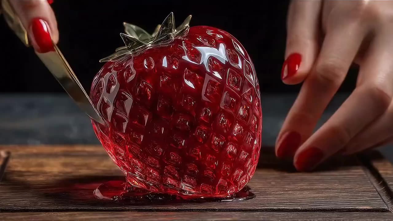 Cutting Glass Fruit 🍓🥝🥭🥥
