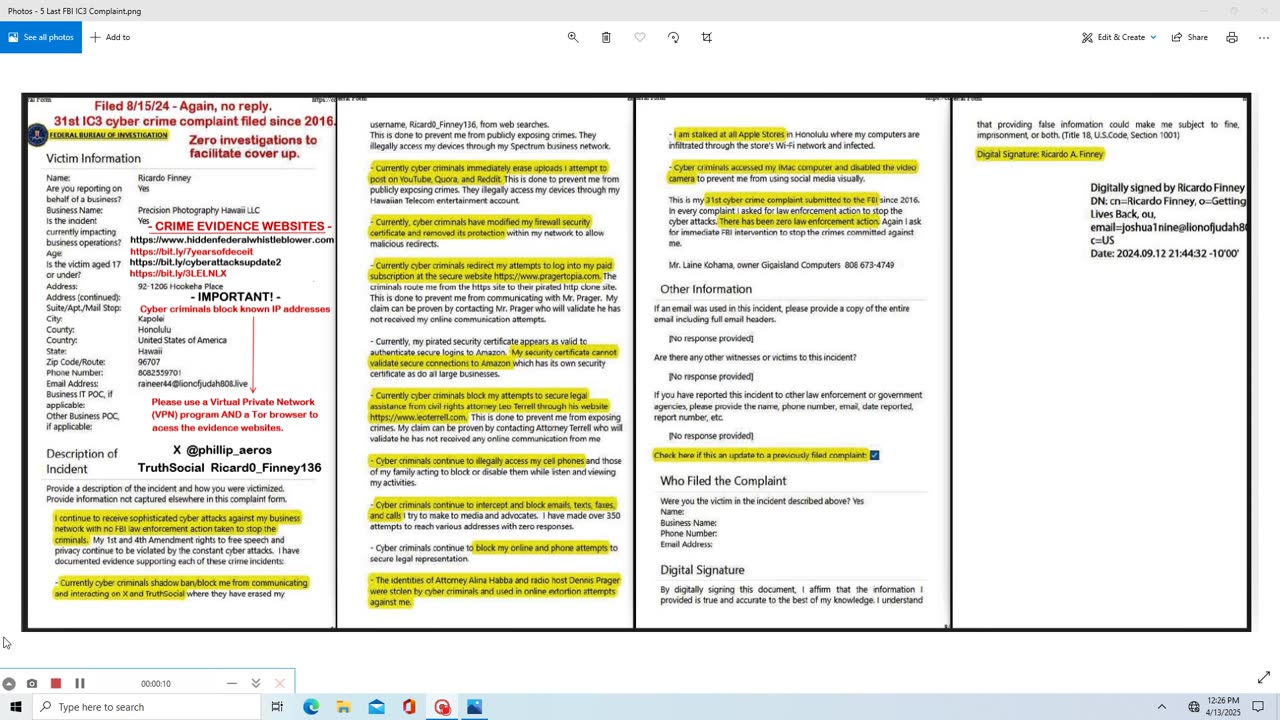 31st Ignored FBI Report