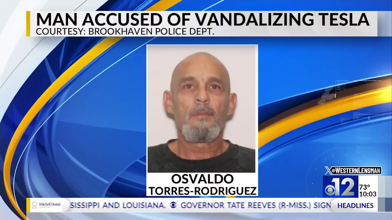 Police in Brookhaven, MS have ID'd the man who vandalized a Tesla in a Wal-Mart parking lot