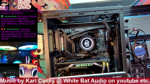 Graphite pad cooling on PC Test Bench installing drivers