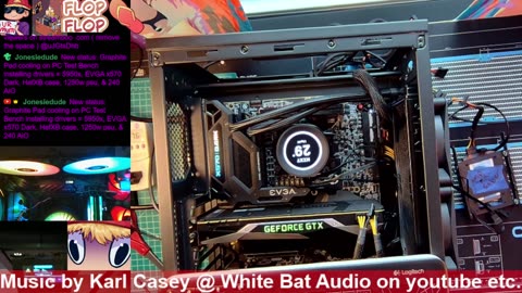 Graphite pad cooling on PC Test Bench installing drivers
