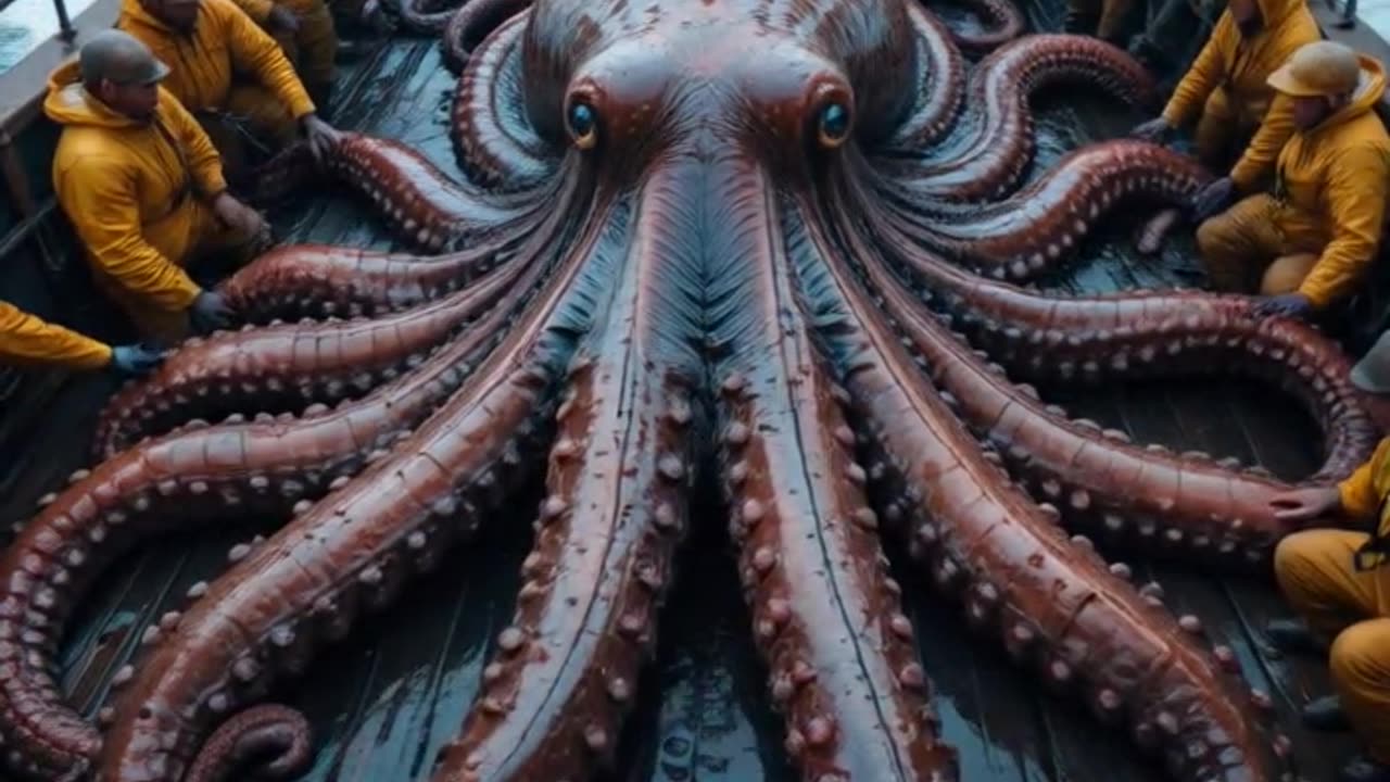 Enormous Octopus Hauled From Stormy Seas A Breathtaking Encounter! #shorts