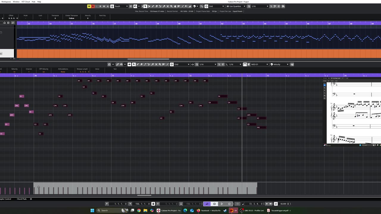 In the Studio: Race to finish the Fugue! Day 6