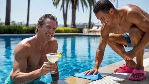 🌴💕 Slimy Nutsak Governor Gavin Newsom is Pissed at His President Because He Deported his Poolboy Roberto 💋