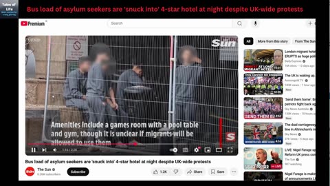 Bus load of asylum seekers snuck into hotel at night, 28 day Protest BAN Canary Wharf Hotel