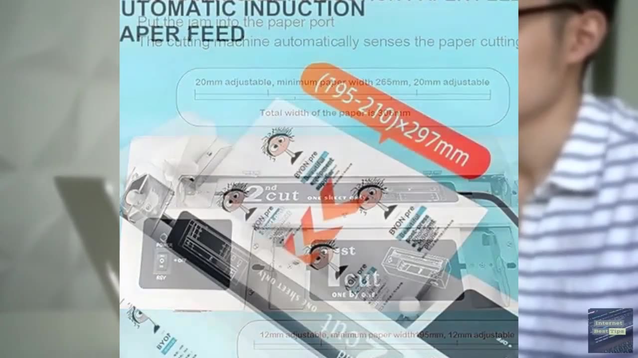 Paper Cutter Paper Trimmer, Electric Business Card Cutting Machine, Adjustable M