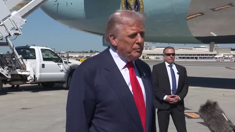 President Trump Gaggles with Press Upon Arrival in Palm Beach, FL, Oct. 31, 2025