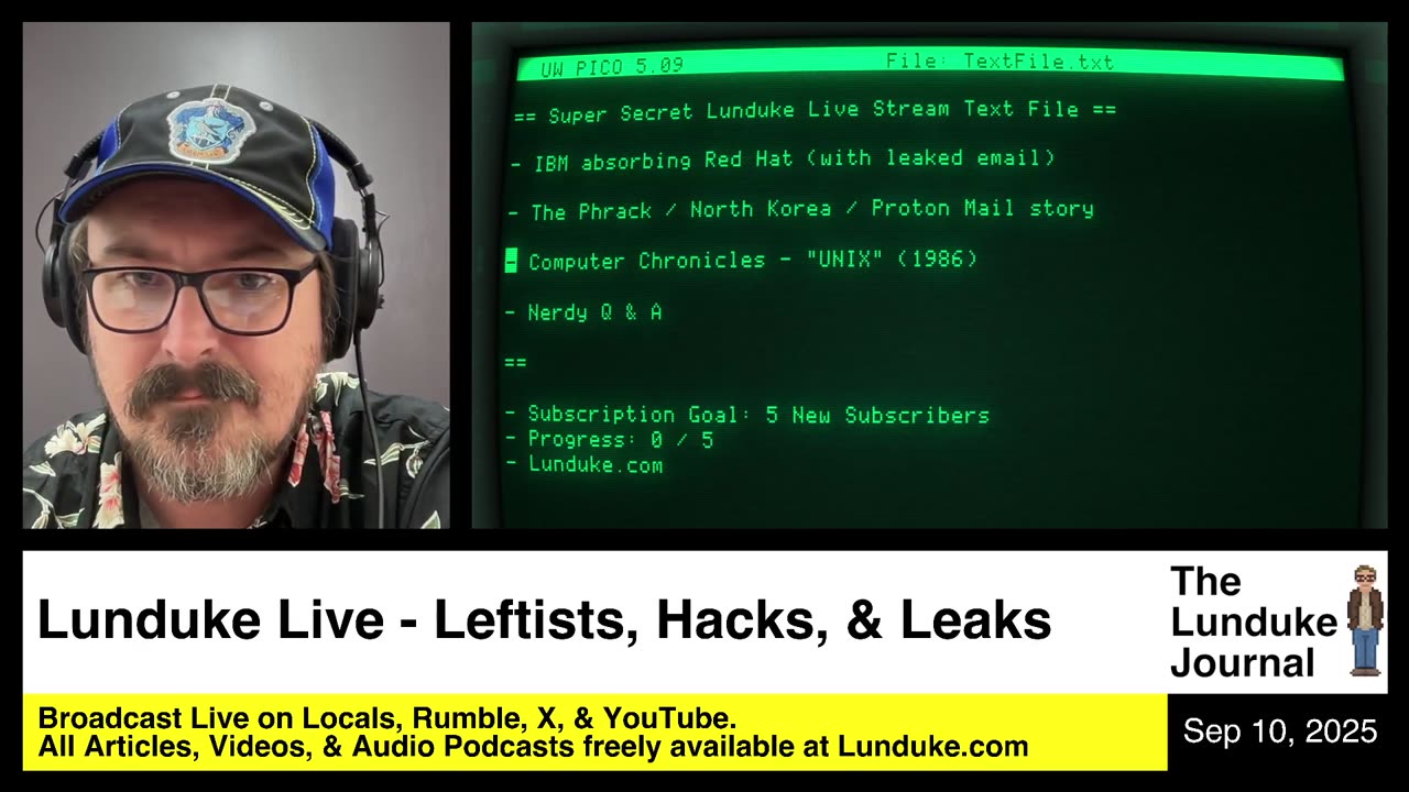 Lunduke Live - Leftists, Hacks, & Leaks