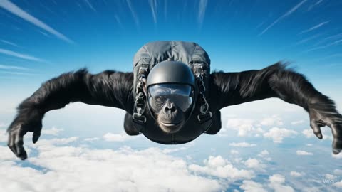 Monkey Skydiving