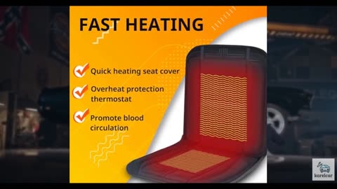 CARSHION Heated Seat Cover 22“ Wide with Fast Heat Large Size Warmer for Winter