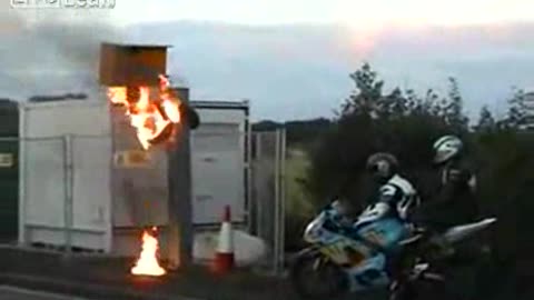 Biker Deals With Speed Camera