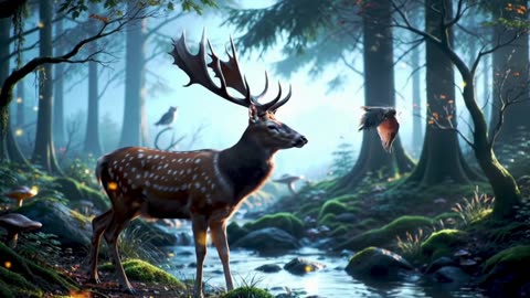 "Twilight in the Enchanted Forest – The Silent Grace of the Stag"