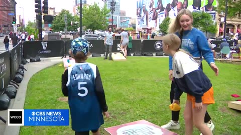 Wolves fan take to downtown Minneapolis for Game 3