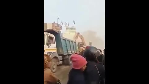 Cop in India kicks praying Muslims out of the road and an illegal Mosque is destroyed