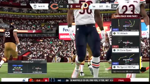 1965 REDSKINS VS Madden 20 I Franchise SEASON 1 PLAYOFFS RD 3 REDSKINS VS CHICAGO