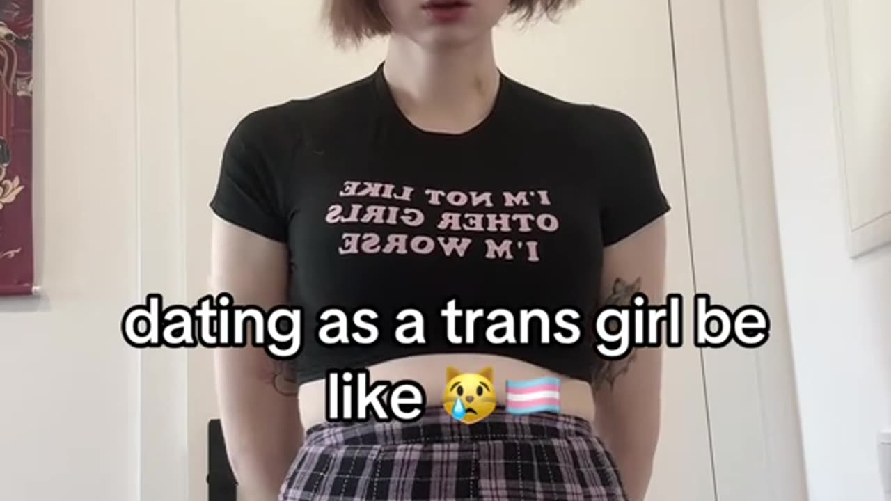 Goth tgirl letting a message to you