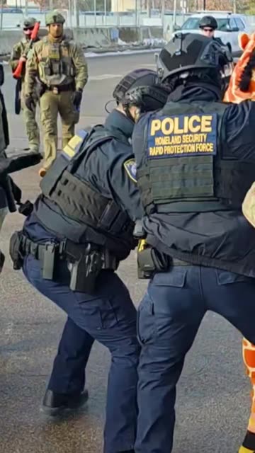 'Leave the giraffe alone!' ICE violently arrests comedian mocking them in animal costume